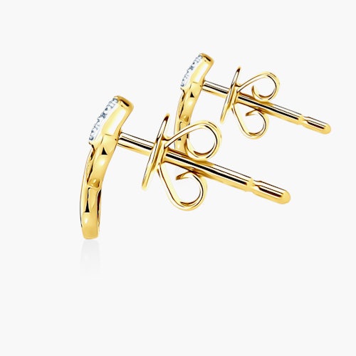 Kolczyki nieskończoność Savicki: złote, diamenty